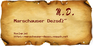 Marschauser Dezső névjegykártya